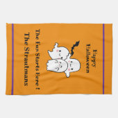 Happy Halloween Fun PERSONALISEREN Ghost Bat Sinaa Theedoek (Horizontaal)