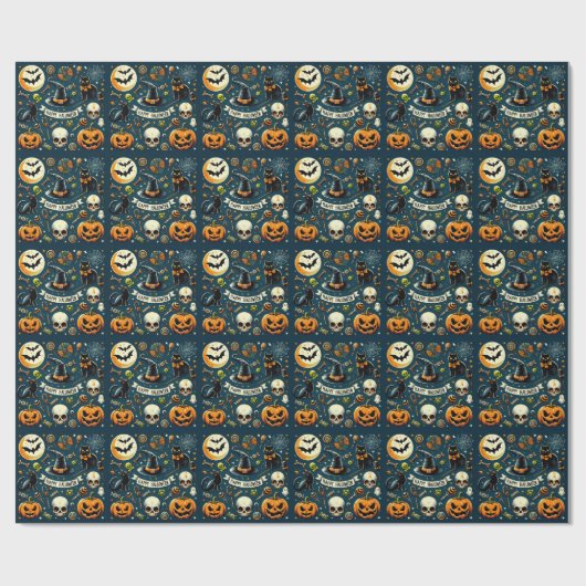 Happy Halloween Fun & Spooky Cadeaupapier (Vlak)