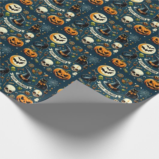 Happy Halloween Fun & Spooky Cadeaupapier (Hoek)