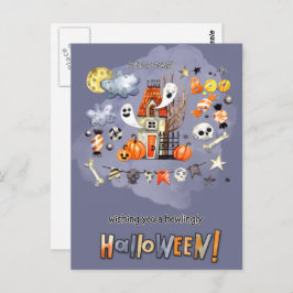 Happy Halloween. Fun Spooky House Briefkaart