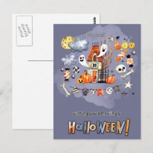 Happy Halloween. Fun Spooky House Briefkaart