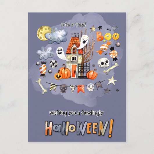 Happy Halloween. Fun Spooky House Briefkaart (Voorkant)