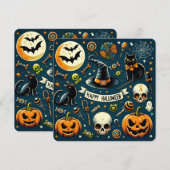 Happy Halloween Fun & Spooky Invitation Kaart (Voorkant / Achterkant)