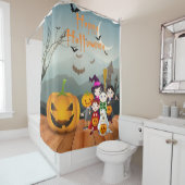 Happy Halloween Fun Spooky Night Douchegordijn (In situ)