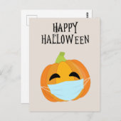 Happy Halloween Funny 2020 Pompoen gezichtsmasker Briefkaart (Voorkant / Achterkant)