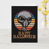 Happy Halloween Funny Creepy Character Kaart (Gele Bloem)