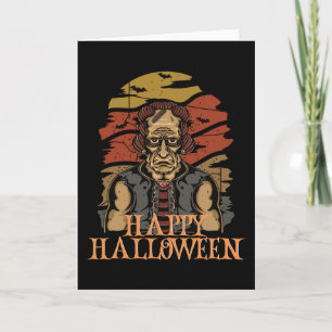 Happy Halloween Funny Creepy Character Kaart