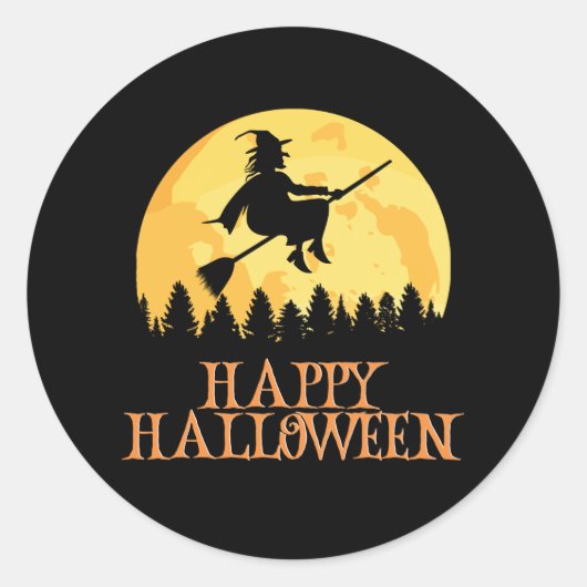 Happy Halloween Funny Creepy Character Ronde Sticker (Voorkant)