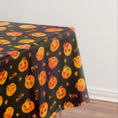 Happy Halloween Funny Cute Oranje Pumpkins Pattern Tafelkleed (Voorbeeld)