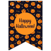 Happy Halloween Funny Cute Oranje Pumpkins Pattern Vlaggetjes (Derde vlag)