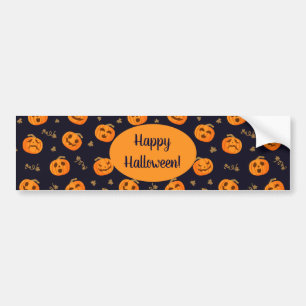 Happy Halloween Funny Cute Pumpkins Pattern Bumpersticker