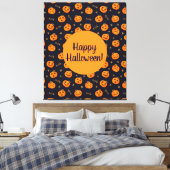 Happy Halloween Funny Cute Pumpkins Pattern Canvas Afdruk (Insitu (Slaapkamer))