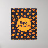 Happy Halloween Funny Cute Pumpkins Pattern Canvas Afdruk (Voorkant)