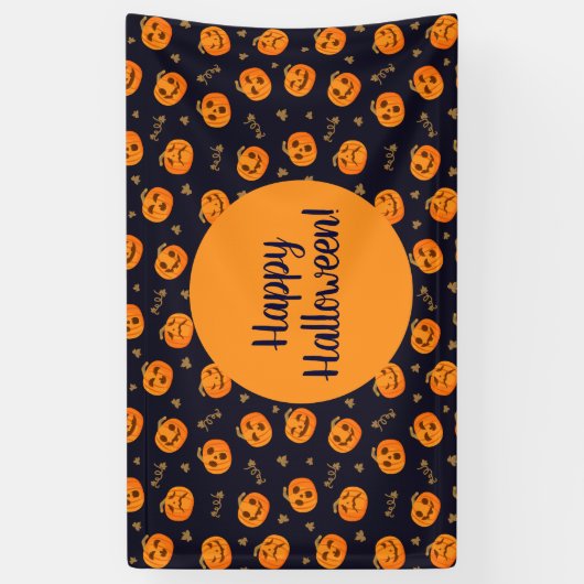 Happy Halloween Funny Cute Pumpkins Pattern Spandoek (Verticaal)