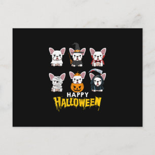 Happy Halloween Funny Dogs Costume Cute Bulldog Feestdagenkaart