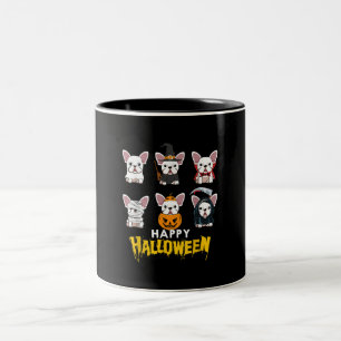 Happy Halloween Funny Dogs Costume Cute Bulldog Tweekleurige Koffiemok