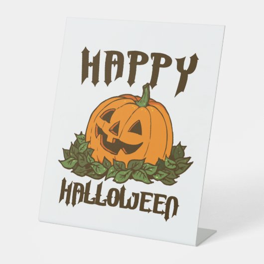 Happy Halloween Funny Halloween Costume Reclamebord Met Voetstuk (Voorkant)