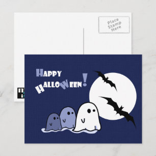 Happy Halloween. Funny Little Ghosts Briefkaart