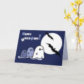 Happy Halloween. Funny Little Ghosts Kaart (Gele Bloem)