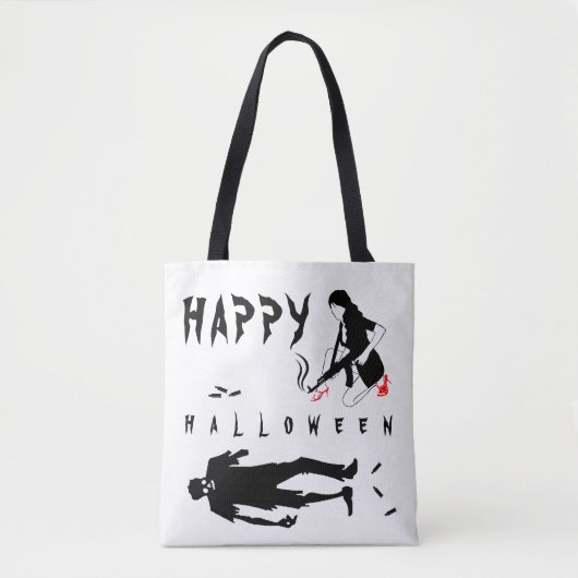 Happy Halloween Funny one-of-a-kind douane Tote Bag (Voorkant)