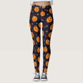 Happy Halloween Funny Oranje Pumpkins Pattern Leggings (Voorkant)