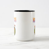 Happy Halloween funny Pumpkin  Tweekleurige Koffiemok (Center)