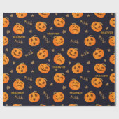 Happy Halloween Funny Scary Oranje Pumpkin Patroon Cadeaupapier (Vlak)