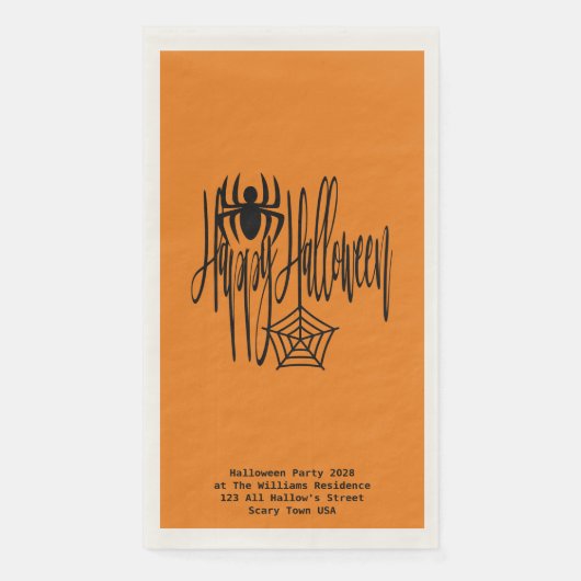 Happy Halloween Funny Scary Spider Cobweb Servet (Voorkant)