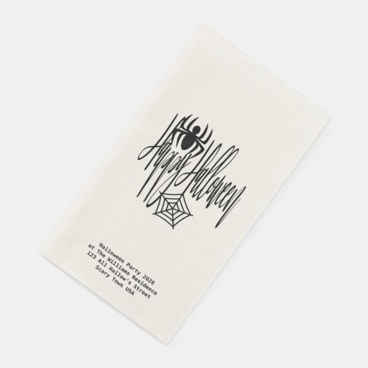 Happy Halloween Funny Scary Spider Cobweb Servet (Hoek)