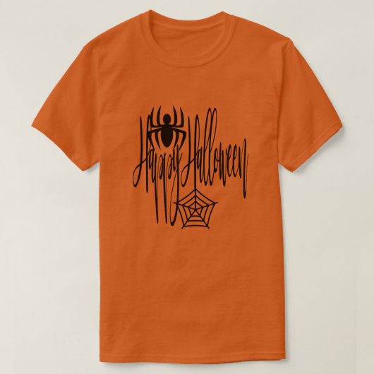 Happy Halloween Funny Scary Spider Cobweb T-shirt (Design voorkant)