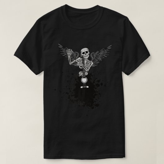 Happy Halloween Funny Skeleton Playing Guitar Pump T-shirt (Design voorkant)