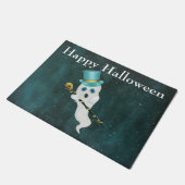 Happy Halloween geduwd op Ghost Top Hat Cane Deurmat (Schuin)