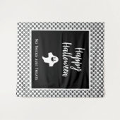 Happy Halloween geest boo, geen trucs behandelen a Wandkleed (Voorkant (horizontaal))