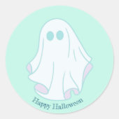 Happy Halloween-geest Ronde Sticker (Voorkant)