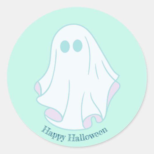 Happy Halloween-geest Ronde Sticker (Voorkant)