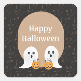 Happy Halloween geesten brander of behandeling Vierkante Sticker
