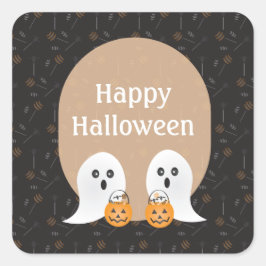 Happy Halloween geesten brander of behandeling Vierkante Sticker