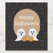 Happy Halloween geesten brander of behandeling Wijn Etiket (Enkel label)