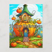 Happy Halloween | Gehakt huis Briefkaart (Voorkant)