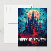 Happy Halloween | Gehakt huis Briefkaart (Voorkant / Achterkant)