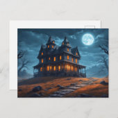 Happy Halloween | Gehakt huis Briefkaart (Voorkant / Achterkant)