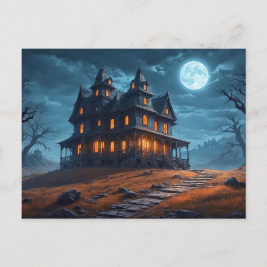 Happy Halloween | Gehakt huis Briefkaart (Voorkant)