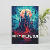 Happy Halloween | Gehakt huis Feestdagenkaart (Staand voorkant)