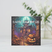 Happy Halloween | Gehakt huis Kaart (Staand voorkant)