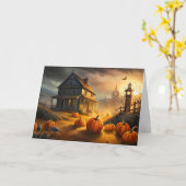 Happy Halloween | Gehakt huis Kaart (Gele Bloem)