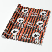 Happy Halloween Gekke Skeleton Cadeaupapier (Uitgerold)