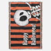 Happy Halloween Gekke Skeleton Deken (Voorkant Verticaal)