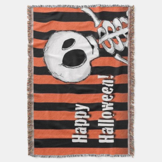 Happy Halloween Gekke Skeleton Deken (Voorkant Verticaal)