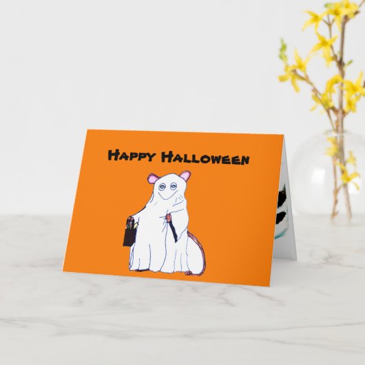 HAPPY HALLOWEEN -**Gekoppeld Wenskaart Kaart (Gele Bloem)