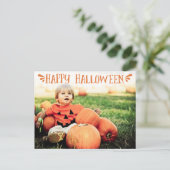 Happy Halloween gepersonaliseerde foto begroeting Briefkaart (Staand voorkant)